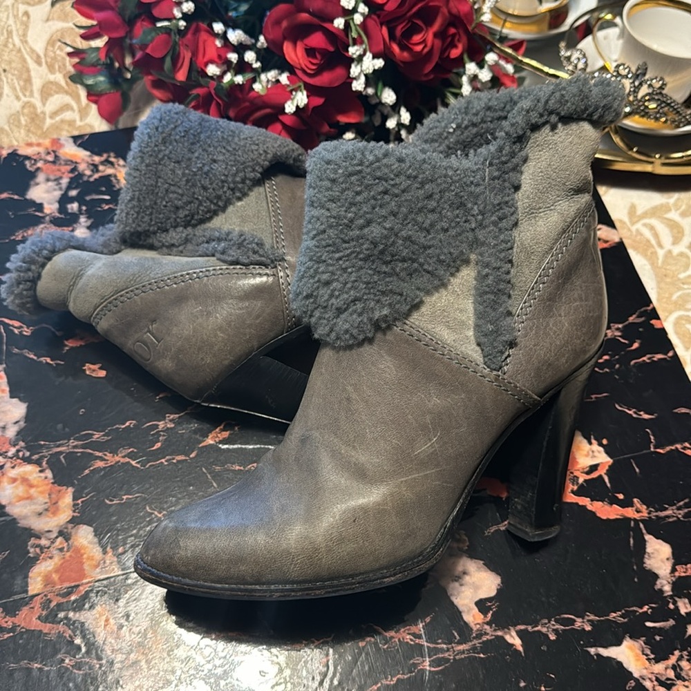Authentic Dior Winter Sherpa Wool Lined Grey Ankl… - image 1